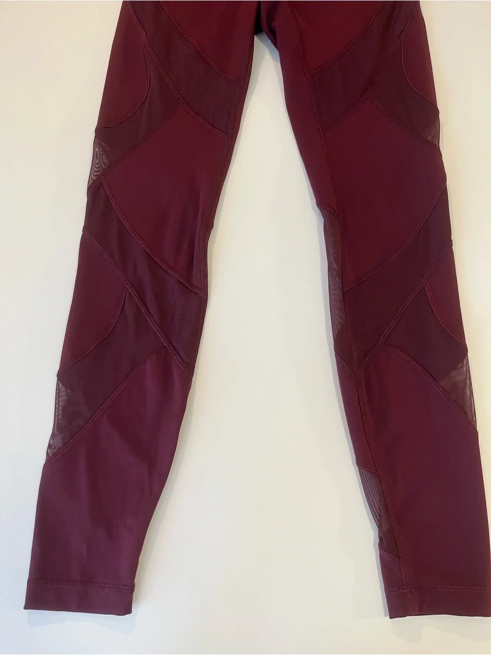 Lululemon Wunder Under High-Rise Tight 28” Mesh Garnet Burgundy Leggings Size 6